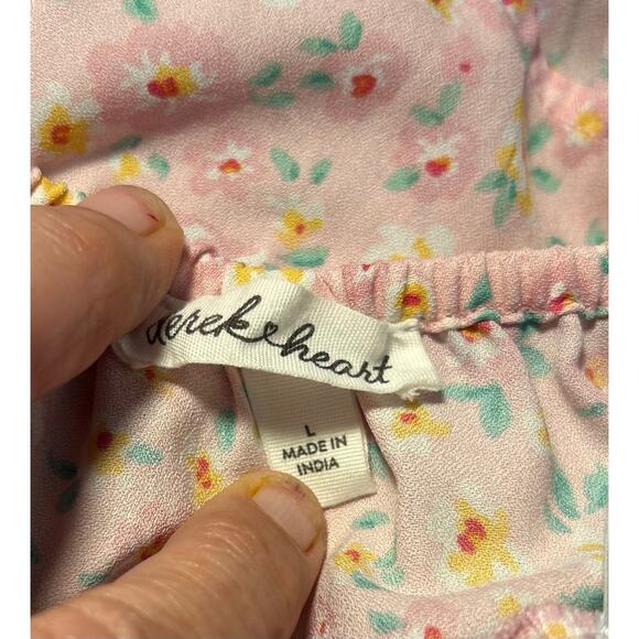 Derek Heart Crop Top Long Sleeve Large Floral High Waist On/Off Shoulder Barbie - Picture 8 of 9